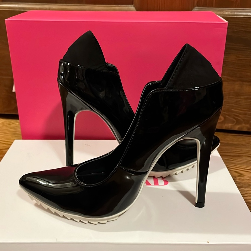 Black patent just fab high heels size 5.5.